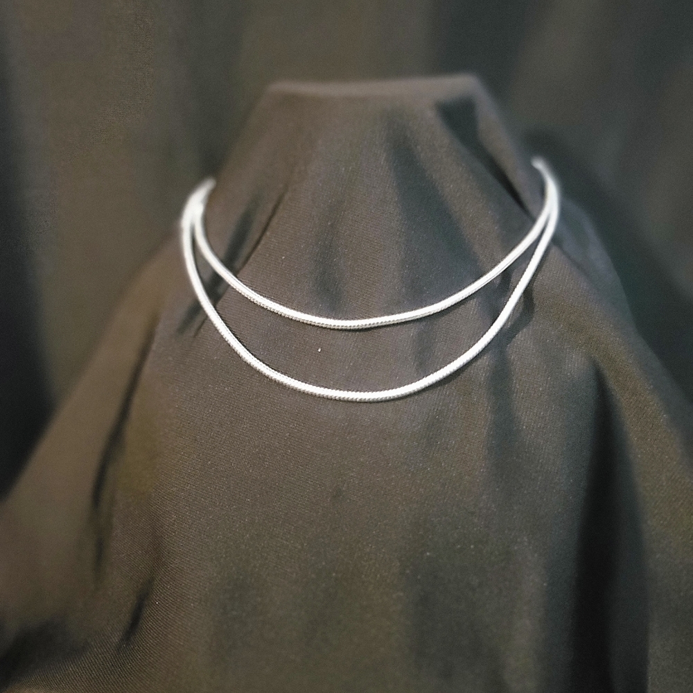 Men solid rope silver necklace - Picture 5 of 7